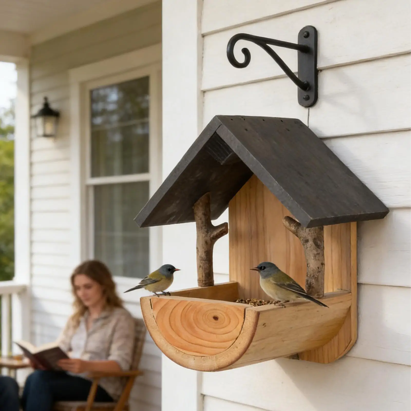 Wall Mount Wooden bird feeder  - Watches & Jewelry Tsukiu review and price