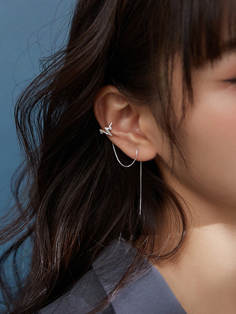 Real 925 Sterling Silver Doubl - Ear Cuff No Piercing review and price