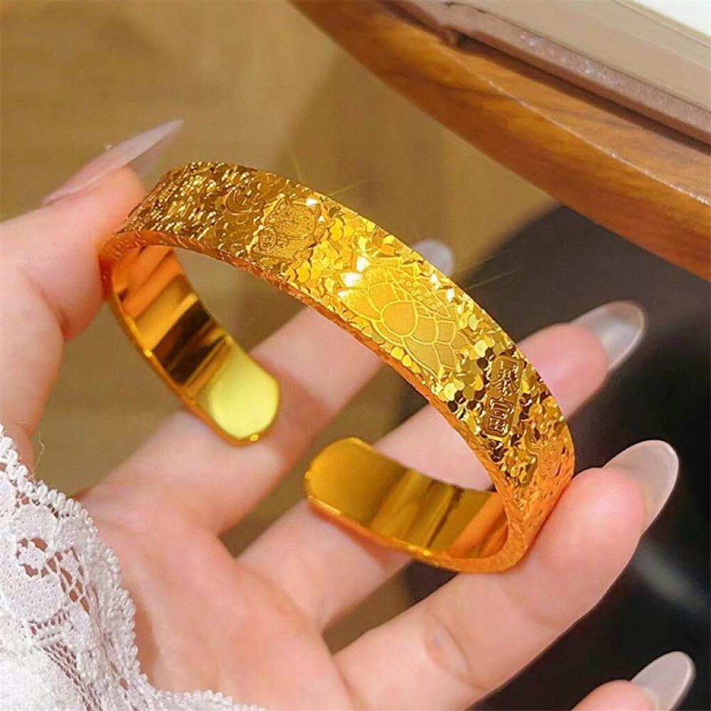 Unisex 14K Gold Plated Stainle - Cuff Bangle Bracelet review and price