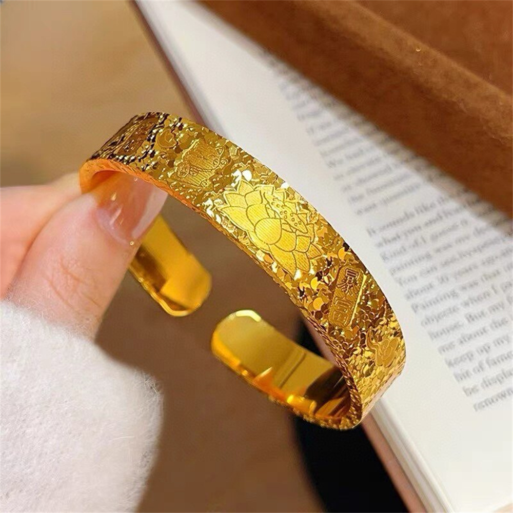 Unisex 14K Gold Plated Stainle - Cuff Bangle Bracelet review and price