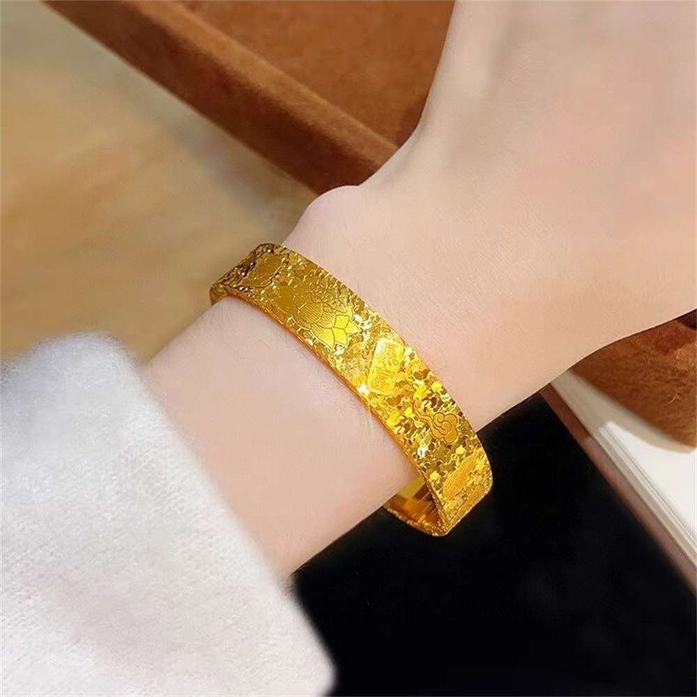 Unisex 14K Gold Plated Stainle - Cuff Bangle Bracelet review and price