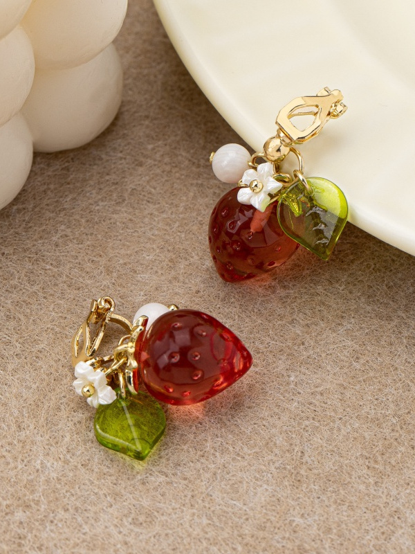 Cute Stberry Fruit Ear Cuffs f - Ear Cuff No Piercing review and price