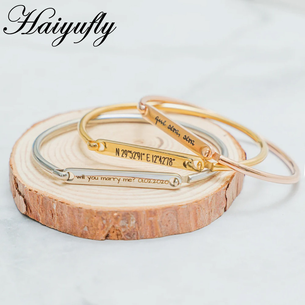 Haiyufly Engrave Name Horsesho - Cuff Bangle Bracelet review and price