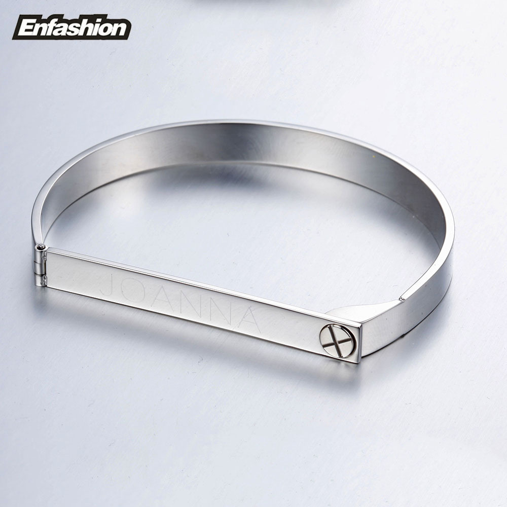 Enfashion Personalized Engrave - Cuff Bangle Bracelet review and price