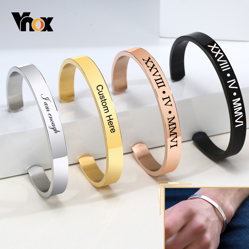 Vnox Dropshipping Customized B - Cuff Bangle Bracelet review and price