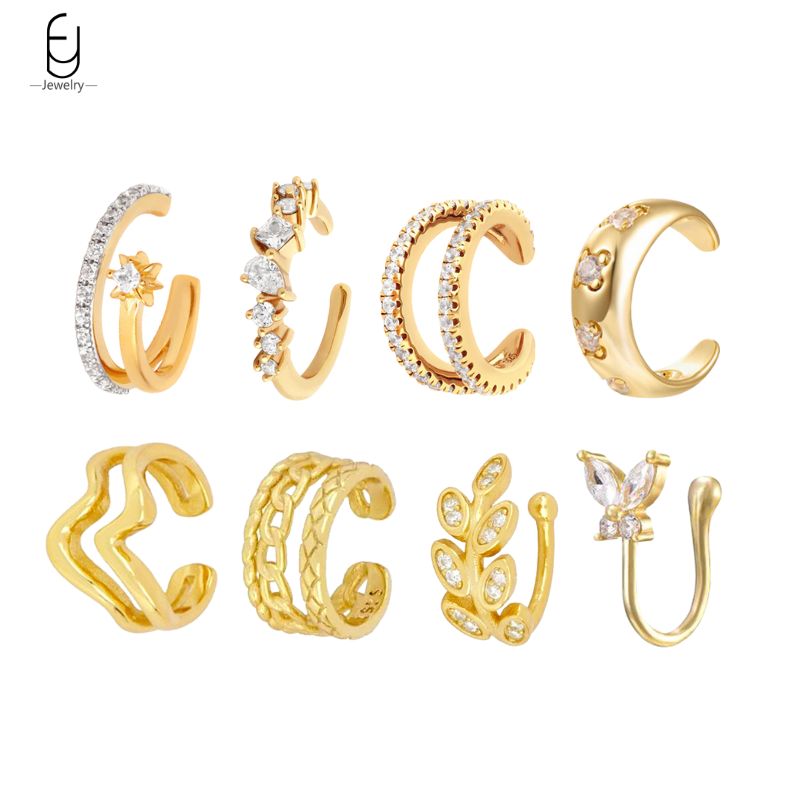 1PC Plated 24K Gold Mono Clip  - Ear Cuff No Piercing review and price