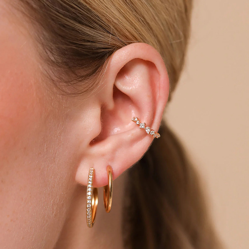 1PC Plated 24K Gold Mono Clip  - Ear Cuff No Piercing review and price