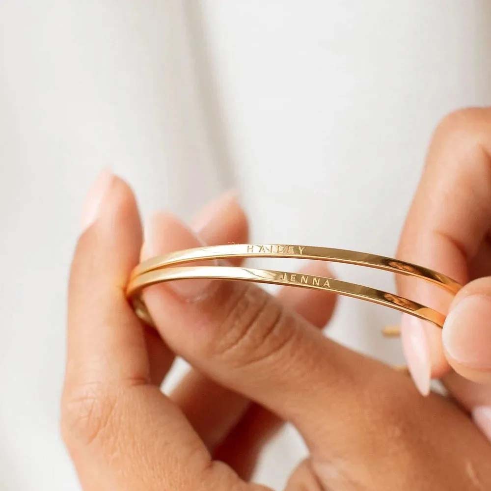 Couple Engrave Name Text Custo - Cuff Bangle Bracelet review and price