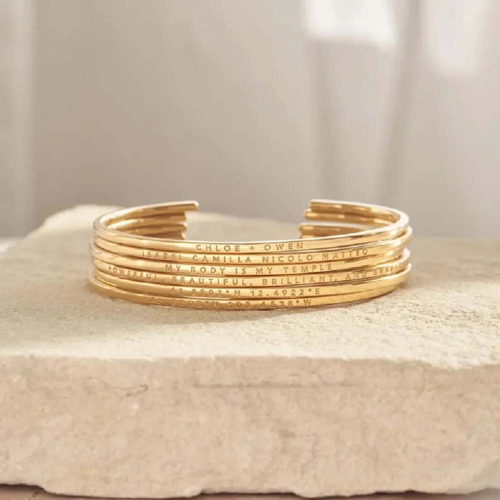 Couple Engrave Name Text Custo - Cuff Bangle Bracelet review and price
